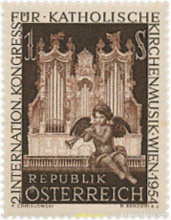 Sellos: 119582 MNH AUSTRIA 1954 2 CONGRESO INTERNACIONAL DE MUSICA DE IGLESIA CATOLICA