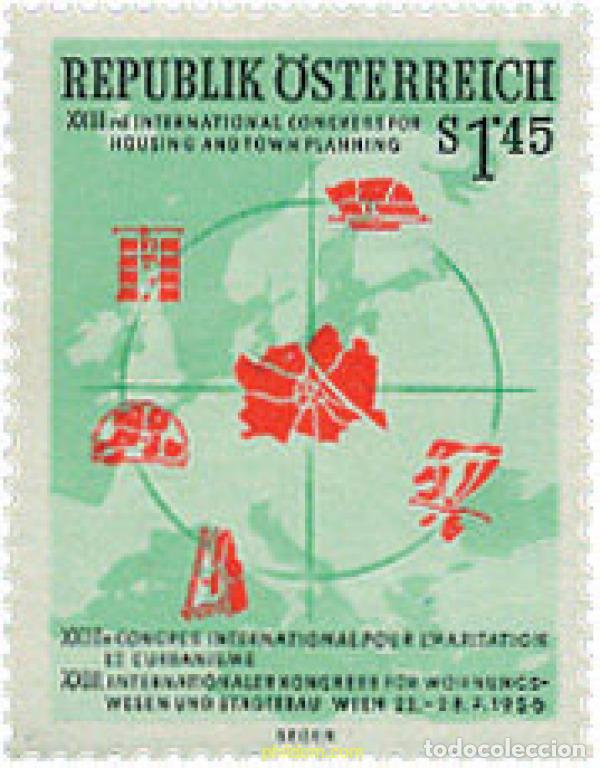 Timbres: 119615 MNH AUSTRIA 1956 23 CONGRESO INTERNACIONAL DE URBANISMO