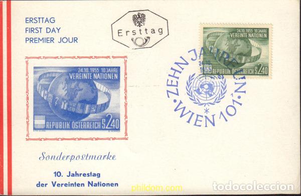 Selos: 573360 MNH AUSTRIA 1955 10 ANIVERSARIO DE LAS NACIONES UNIDAS
