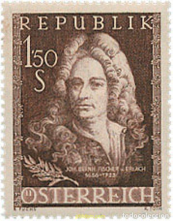 Selos: 200671 HINGED AUSTRIA 1956 3 CENTENARIO DEL NACIMIENTO DE JOHANN BERNHARD FISCHER VON ERLACH