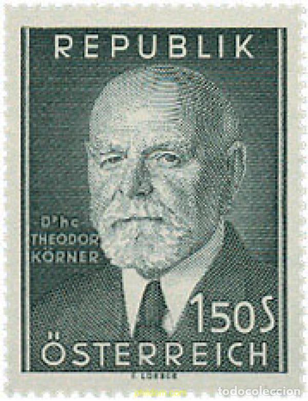 Selos: 119623 MNH AUSTRIA 1957 MUERTE DEL PRESIDENTE THEODOR K&Ouml;RNER