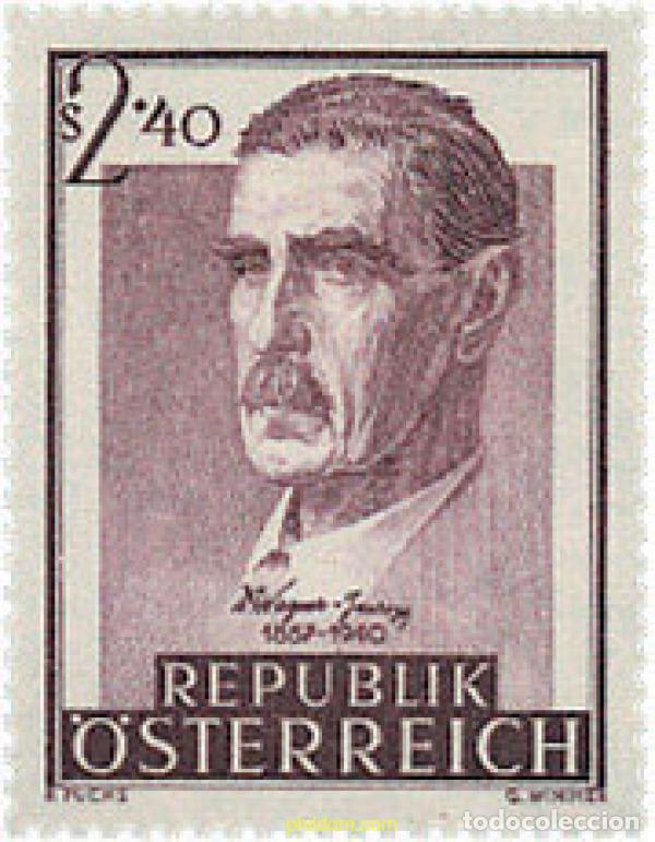Selos: 119625 MNH AUSTRIA 1957 CENTENARIO DEL NACIMIENTO DE JULIUS WAGNER-JAUREGG
