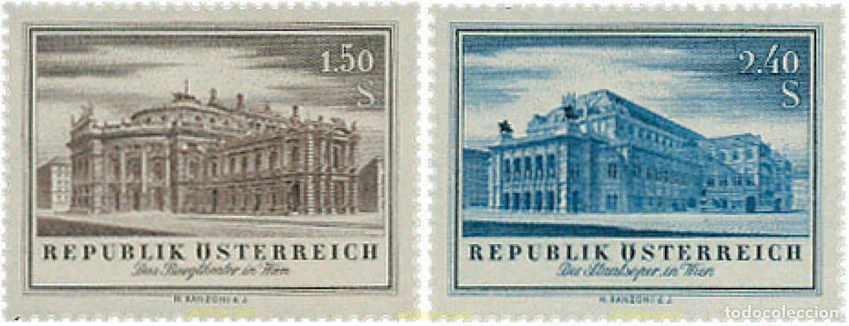 Selos: 200666 HINGED AUSTRIA 1955 RECONSTRUCCION DE LOS TEATROS DE VIENA