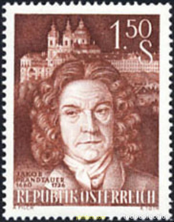 Sellos: 119672 MNH AUSTRIA 1960 3 CENTENARIO DEL NACIMIENTO DE JAKOB PRANDTAUER