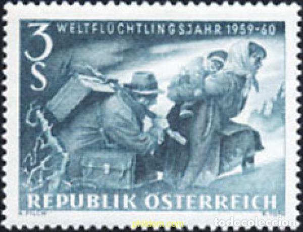 Sellos: 119666 MNH AUSTRIA 1960 A&Ntilde;O MUNDIAL DEL REFUGIADO