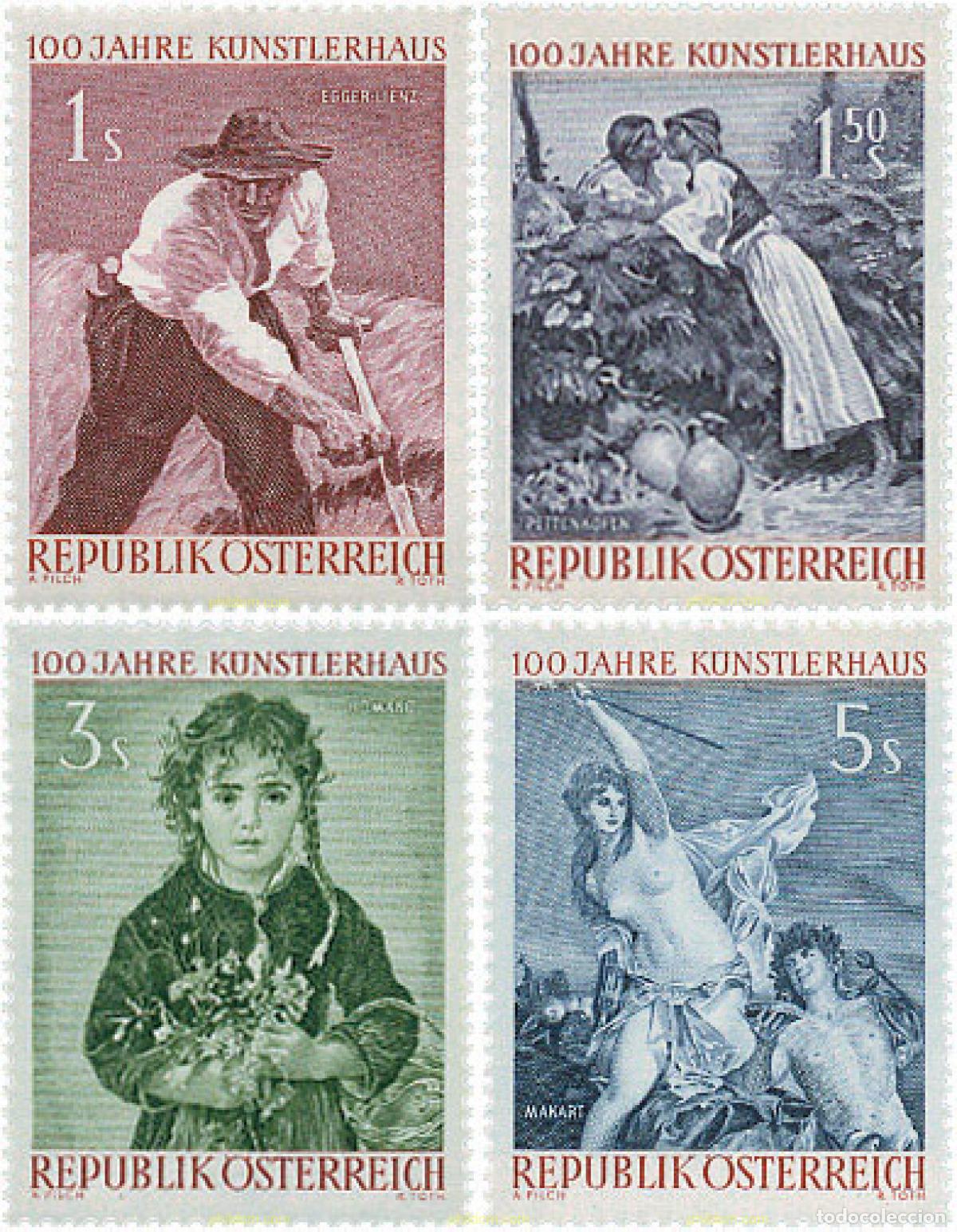 Sellos: 119678 MNH AUSTRIA 1961 CENTENARIO DE LA CASA DE LOS ARTISTAS