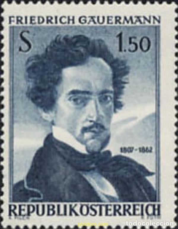 Sellos: 119697 MNH AUSTRIA 1962 CENTENARIO DE LA MUERTE DE FRIEDRICH FRIEDRICH GAUERMANN