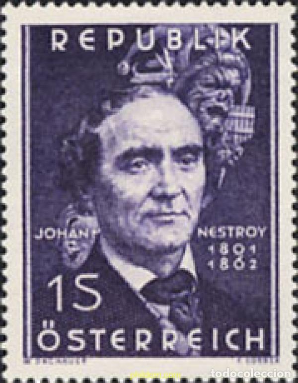 Sellos: 119696 MNH AUSTRIA 1962 CENTENARIO DE LA MUERTE DE JOHANN NESTROY