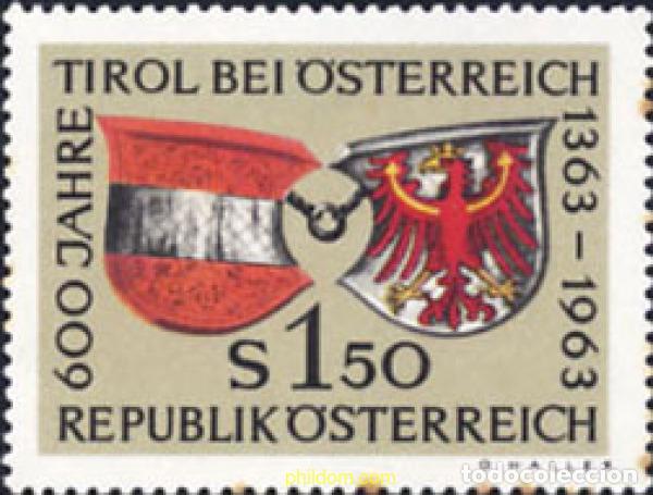Sellos: 119706 MNH AUSTRIA 1963 6 CENTENARIO DE LA INTEGRACION DEL TIROL