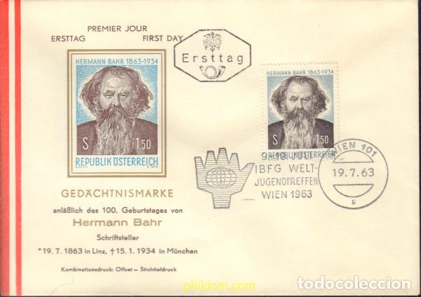 Francobolli: 438115 MNH AUSTRIA 1963 CENTENARIO DEL NACIMIENTO DE HERMANN BAHR