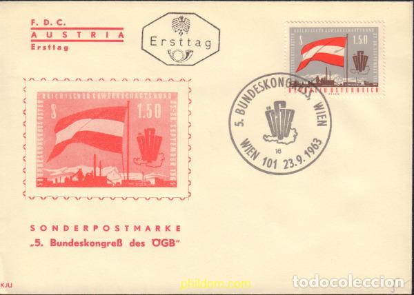 Sellos: 369014 MNH AUSTRIA 1963 5 CONGRESO FEDERAL DE SINDICATOS