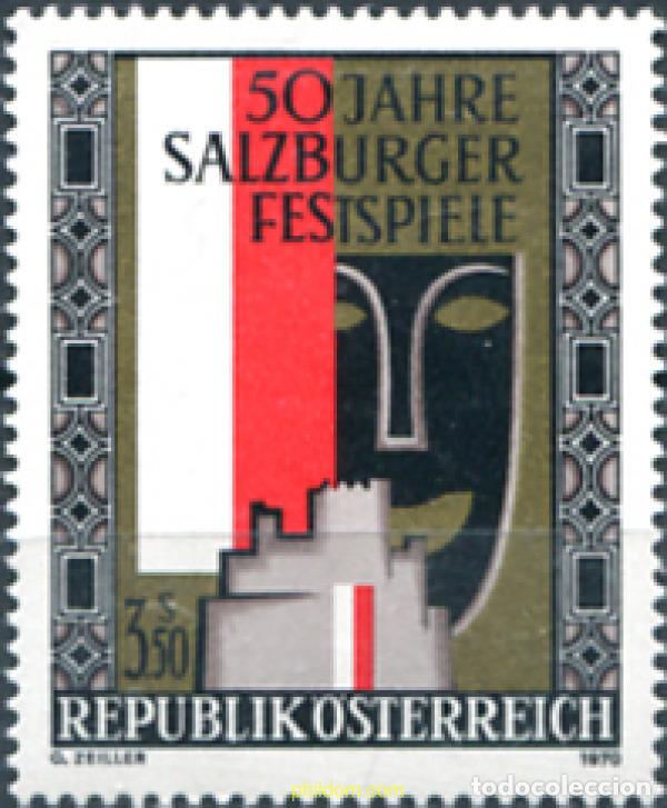Sellos: 119879 MNH AUSTRIA 1970 50 ANIVERSARIO DEL FESTIVAL DE MUSICA EN SALZBOURG