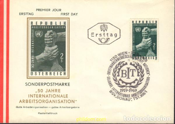 Sellos: 438172 MNH AUSTRIA 1969 50 ANIVERSARIO DE LA ORGANIZACION INTERNACIONAL DEL TRABAJO