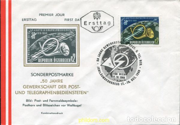 Sellos: 438175 MNH AUSTRIA 1969 50 A&Ntilde;OS DE SINDICALISMO DE LOS EMPLEADOS DE CORREOS Y TELEGRAFOS
