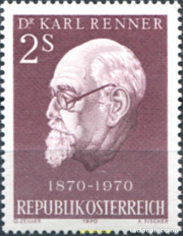Sellos: 119893 MNH AUSTRIA 1970 CENTENARIO DEL NACIMIENTO DE KARL RENNER