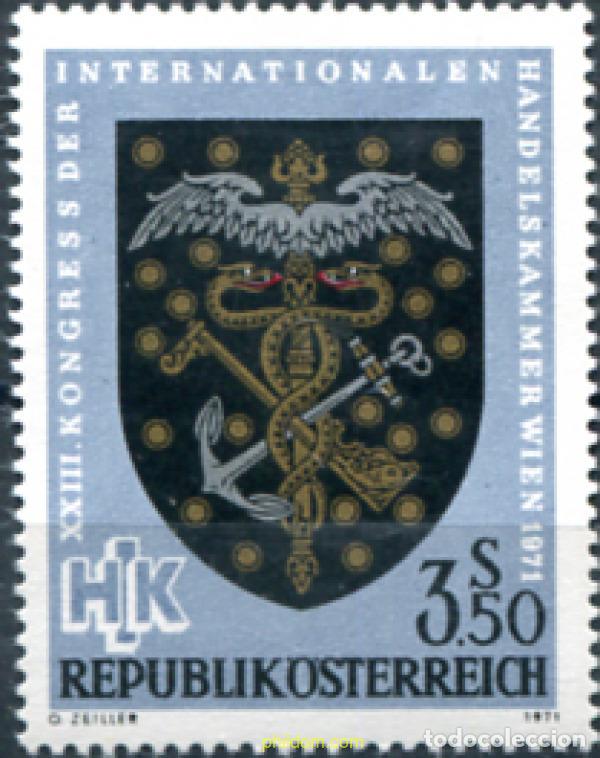 Sellos: 119898 MNH AUSTRIA 1971 23 CONGRESO DE LA CAMARA INTERNACIONAL DEL COMERCIO
