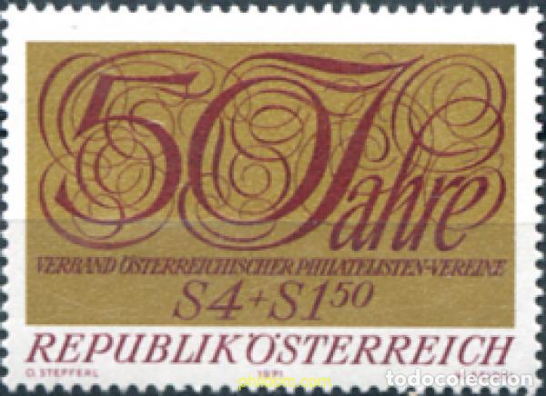 Sellos: 119913 MNH AUSTRIA 1971 50 ANIVERSARIO DE LA FEDERACION DE SOCIEDADES FILATELICAS AUSTRIACAS