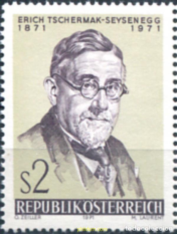 Sellos: 119911 MNH AUSTRIA 1971 CENTENARIO DEL NACIMIENTO DE ERICH TSCHERMARK-SEYSENEGG