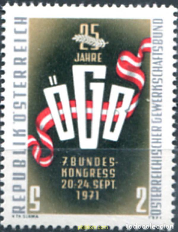 Sellos: 119909 MNH AUSTRIA 1971 25 ANIVERSARIO DE LA FEDERACION AUSTRIACA DE SINDICATOS