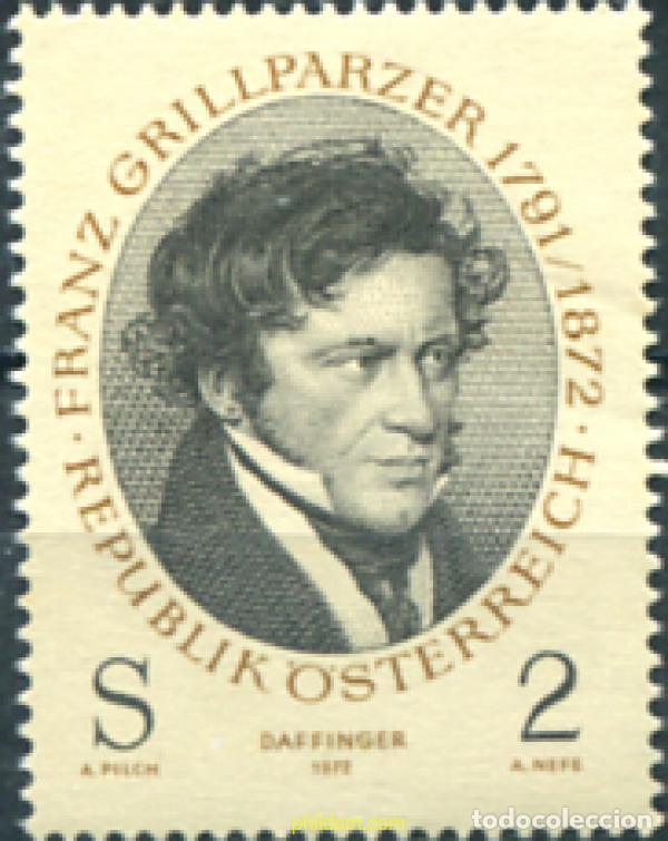 Sellos: 119920 MNH AUSTRIA 1972 CENTENARIO DE LA MUERTE DE FRANZ GRILLPAZER