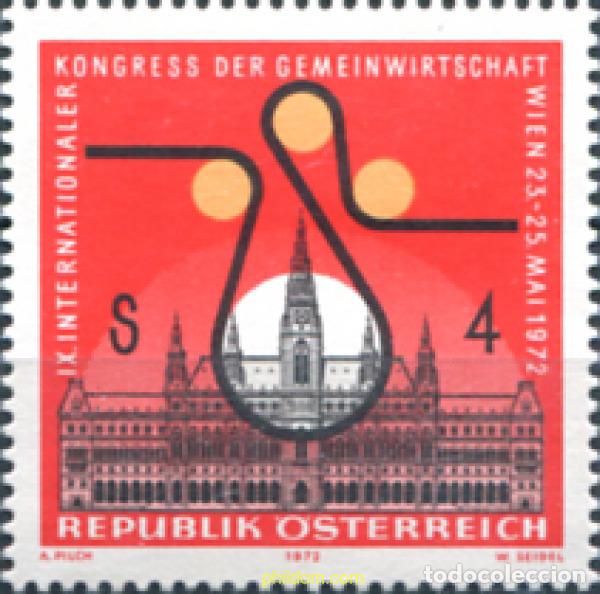 Sellos: 119925 MNH AUSTRIA 1972 9 CONGRESO INTERNACIONAL DE ECONOMIA COLECTIVA