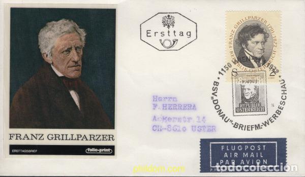 Sellos: 438216 MNH AUSTRIA 1972 CENTENARIO DE LA MUERTE DE FRANZ GRILLPAZER