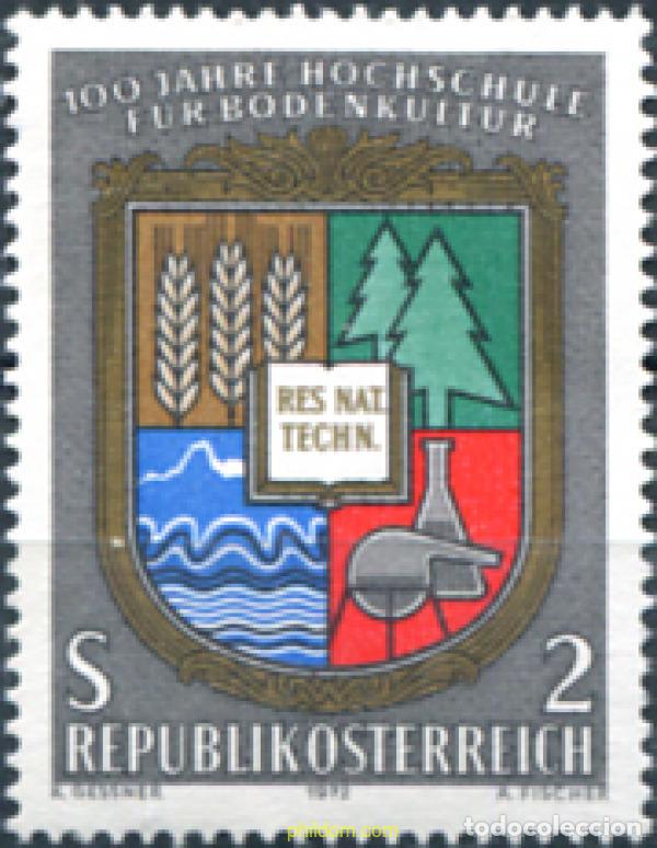 Sellos: 119928 MNH AUSTRIA 1972 CENTENARIO DE LA ESCUELA DE AGRICULTURA