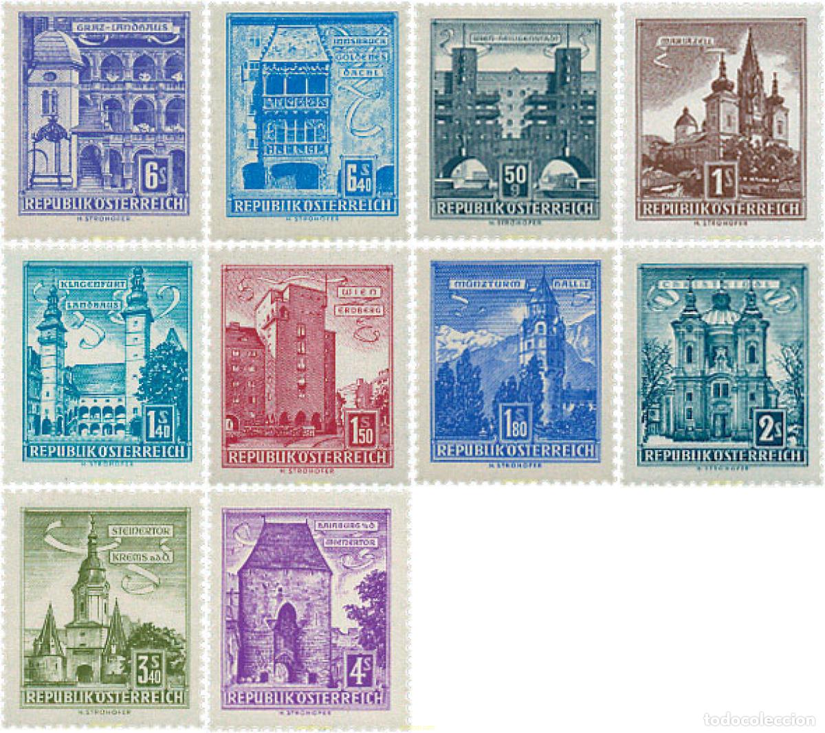 Sellos: 249635 HINGED AUSTRIA 1958 MONUMENTOS Y EDIFICIOS - Foto 1