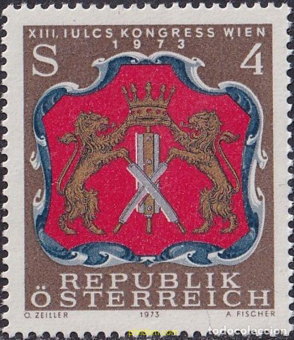 Sellos: 119956 MNH AUSTRIA 1973 8 CONGRESO DE LA UNION INTERNACIONAL DE SOCIEDADES DE QUIMICOS DEL CUERO
