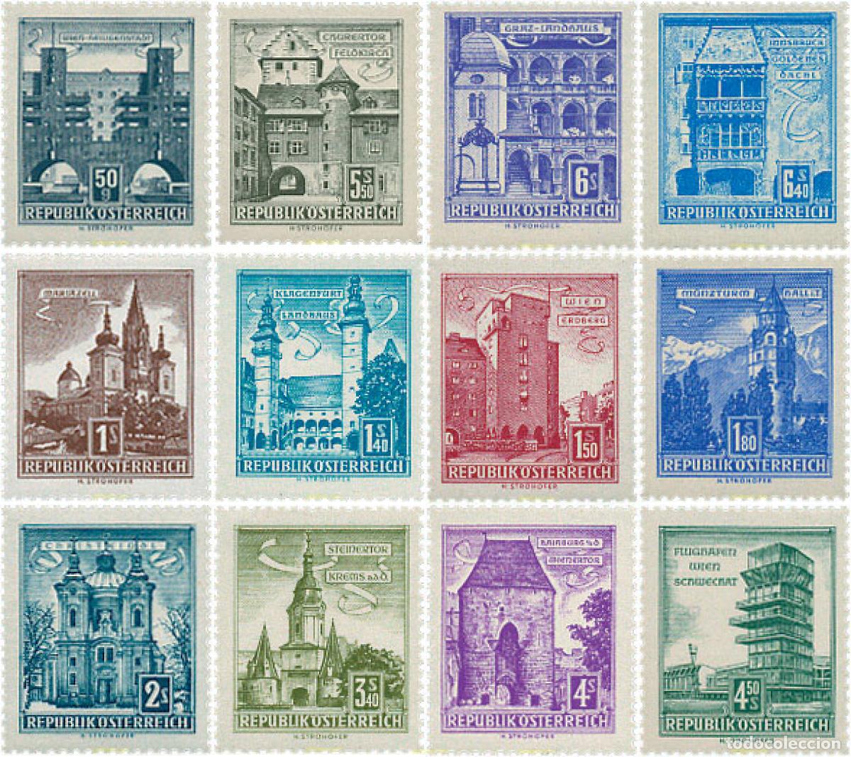 Sellos: 639742 MNH AUSTRIA 1958 MONUMENTOS Y EDIFICIOS - Foto 1