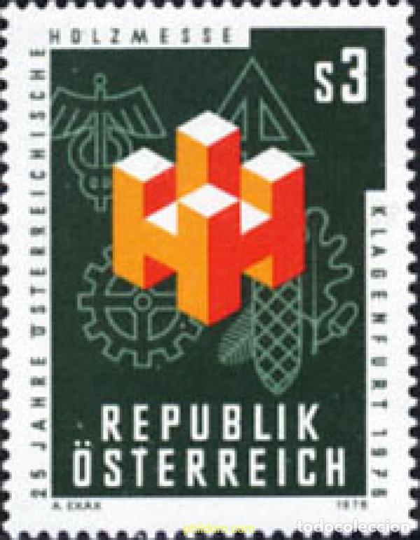 Sellos: 120030 MNH AUSTRIA 1976 25 ANIVERSARIO DE LA FERIA DE MADERA EN KLAGENFURT