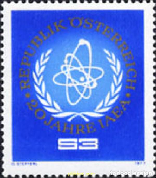 Sellos: 120050 MNH AUSTRIA 1977 20 ANIVERSARIO DE LA AGENCIA INTERNACIONAL DE LA ENERGIA ATOMICA