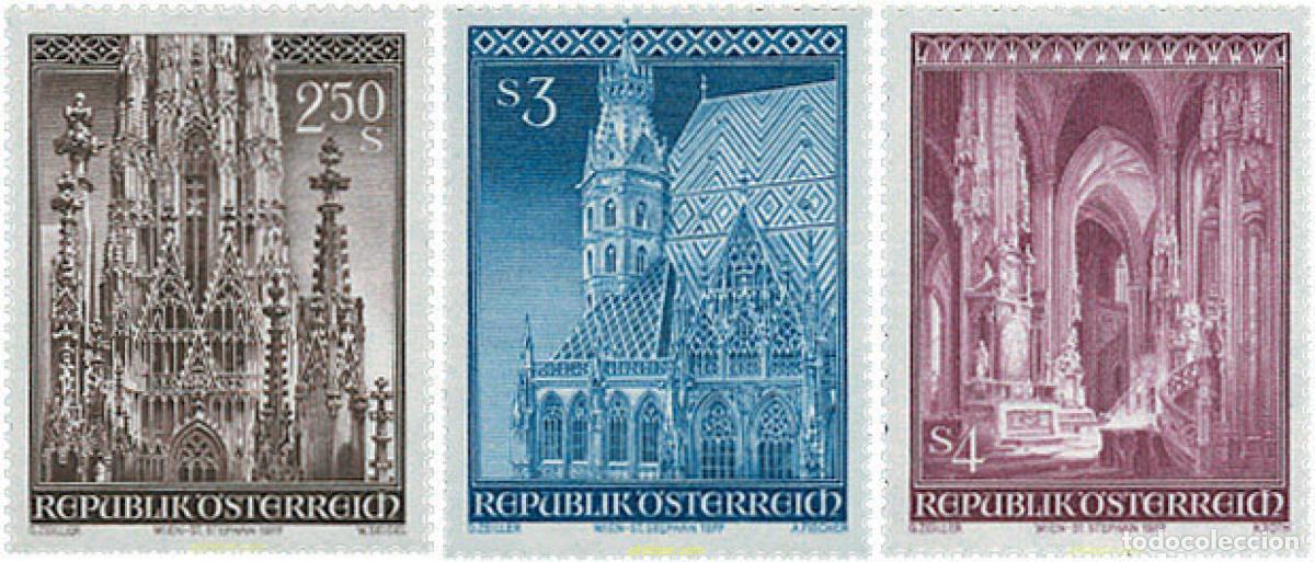 Sellos: 120049 MNH AUSTRIA 1977 25 ANIVERSARIO DE LA REAPERTURA DE LA CATEDRAL DE SAN ETIENNE