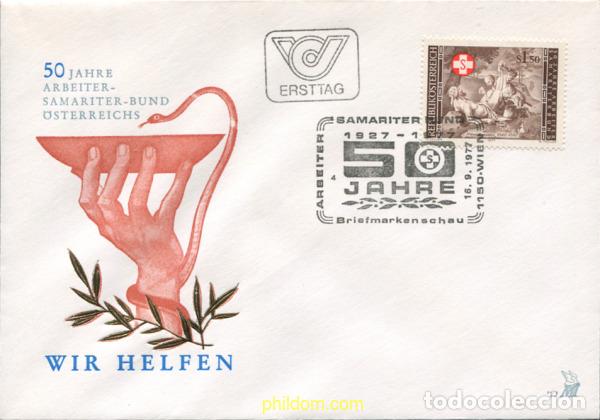 Sellos: 438293 MNH AUSTRIA 1977 50 ANIVERSARIO DE LA FEDERACION AUSTRIACA DE SAMARITANOS OBREROS