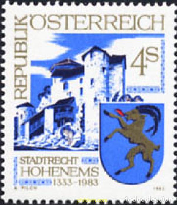 Sellos: 120466 MNH AUSTRIA 1983 650 ANIVERSARIO DE LA ATRIBUCION DEL ESTATUTO DE CIUDAD A LA LOCALIDAD DE H