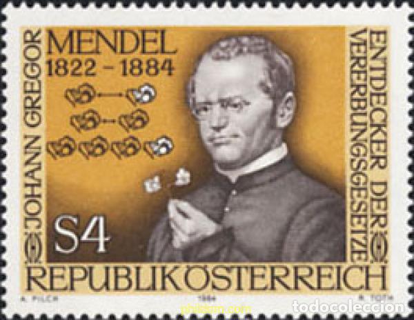 Sellos: 120589 MNH AUSTRIA 1984 CENTENARIO DE LA MUERTE DE GREGOR MENDEL