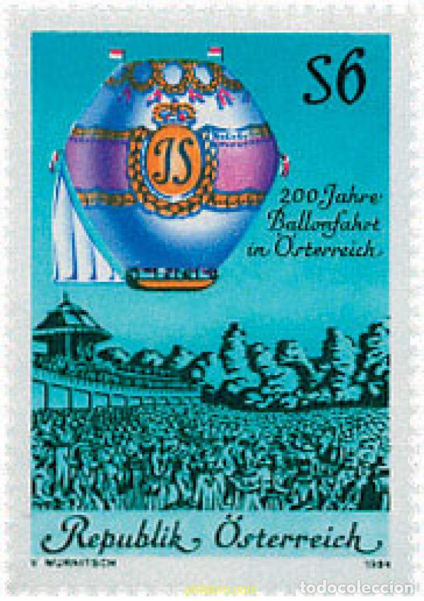 Sellos: 120618 MNH AUSTRIA 1984 200 ANIVERSARIO DE LAS ASCENSIONES EN GLOBO EN AUSTRIA