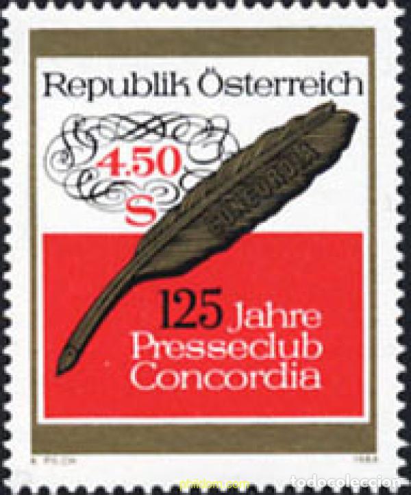 Sellos: 120623 MNH AUSTRIA 1984 125 ANIVERSARIO DEL CLUB DE PERIODISTAS &rdquo;CONCORDIA&rdquo;