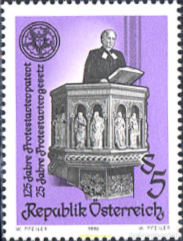 Stamps: 120891 MNH AUSTRIA 1986 125 ANIVERSARIO DEL EDICTO SOBRE LAS IGLESIAS PROTESTANTES Y 25 ANIVERSARIO