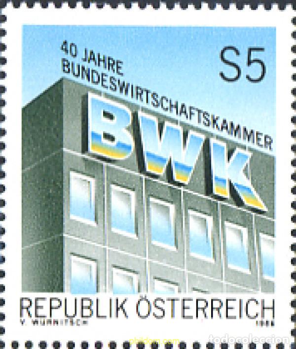 Sellos: 120897 MNH AUSTRIA 1986 40 ANIVERSARIO DE LA CAMARA FEDERAL DE COMERCIO E INDUSTRIA