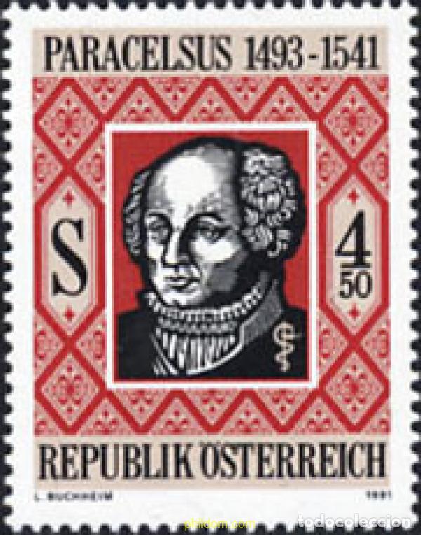 Briefmarken: 121109 MNH AUSTRIA 1991 450 ANIVERSARIO DE LA MUERTE DE PARACELSUS