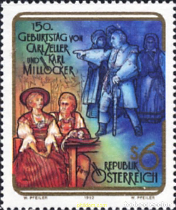 Briefmarken: 121123 MNH AUSTRIA 1992 150 ANIVERSARIO DEL NACIMIENTO DE CARL ZELLER