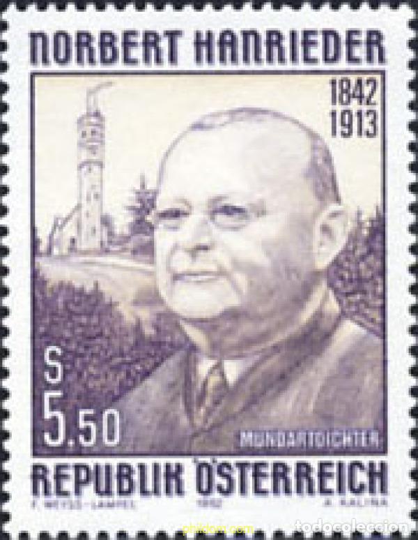Briefmarken: 121124 MNH AUSTRIA 1992 150 ANIVERSARIO DEL NACIMIENTO DE NORBERT HANRIEDER