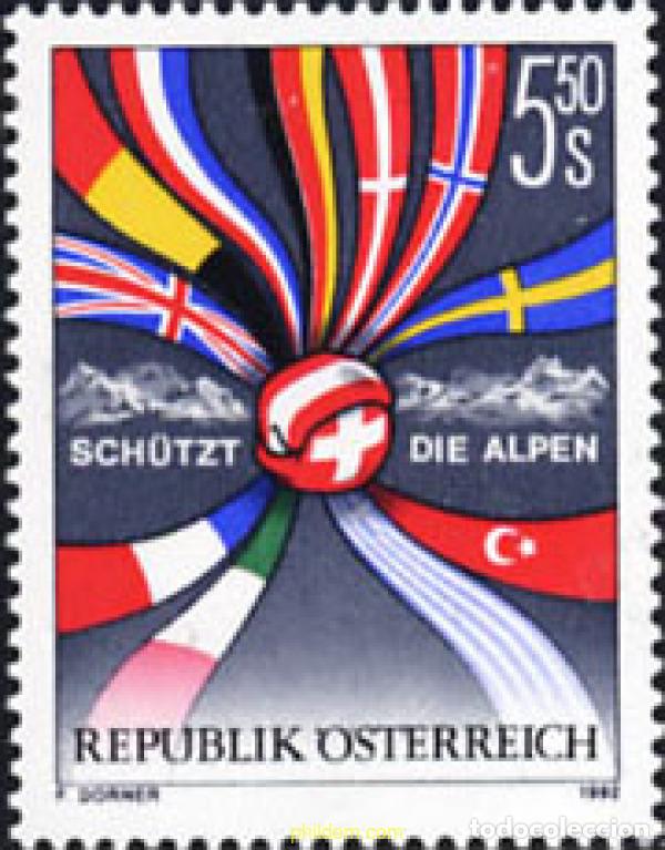 Sellos: 121126 MNH AUSTRIA 1992 PROTEGED LOS ALPES