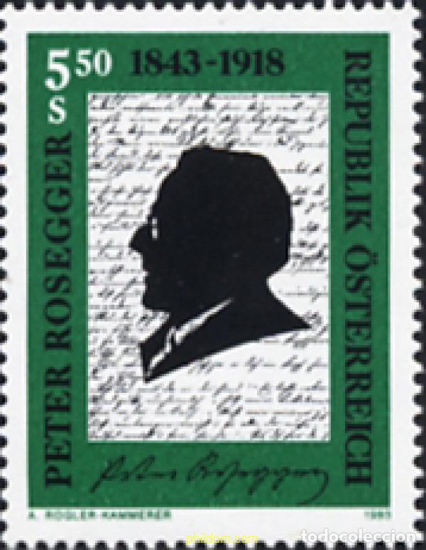 Timbres: 121162 MNH AUSTRIA 1993 150 ANIVERSARIO DEL NACIMIENTO DE PETER ROSEGGER