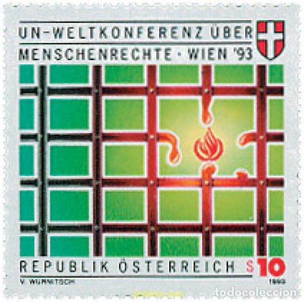 Timbres: 121166 MNH AUSTRIA 1993 CONFERENCIA MUNDIAL DE LAS NACIONES UNIDAS SOBRE LOS DERECHOS DEL HOMBRE