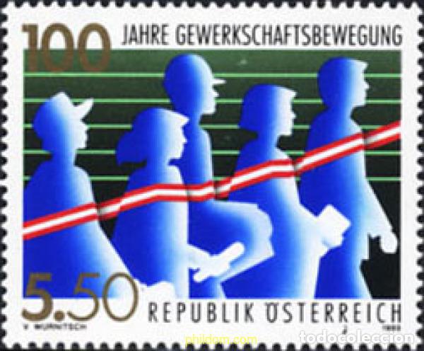 Sellos: 121180 MNH AUSTRIA 1993 CENTENARIO DEL MOVIMIENTO SINDICALISTA AUSTRIACO