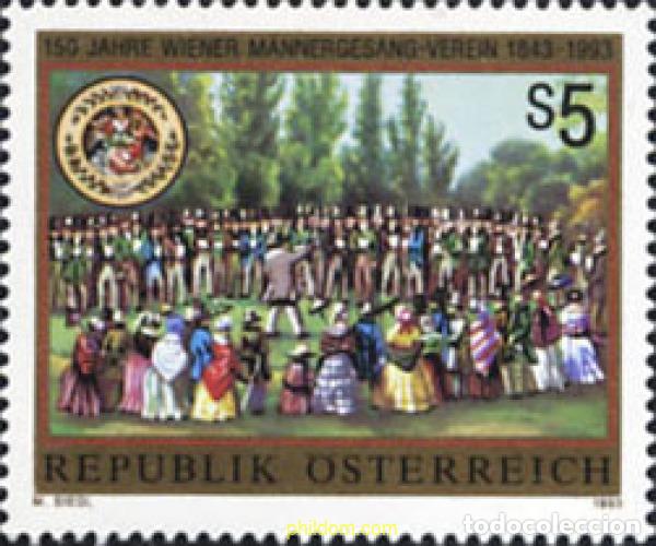 Sellos: 121173 MNH AUSTRIA 1993 150 ANIVERSARIO DE LA SOCIEDAD CORAL &rdquo;WIENER M&Auml;NNERGESANG VERIEN&rdquo;