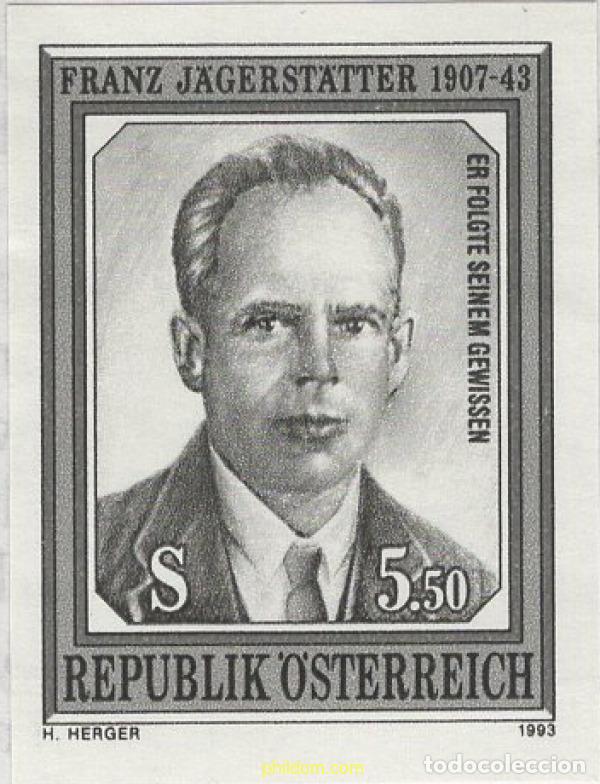 Sellos: 643658 MNH AUSTRIA 1993 50 ANIVERSARIO DE LA MUERTE DE FRANZ J&Auml;GERST&Auml;TTER