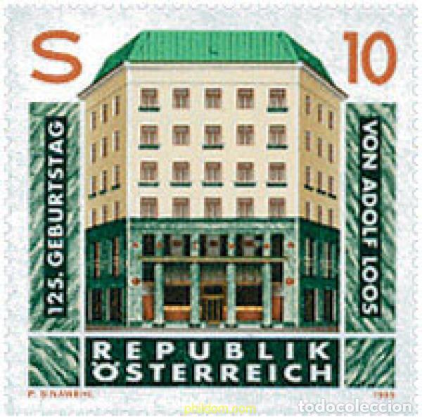 Sellos: 121218 MNH AUSTRIA 1995 125 ANIVERSARIO DEL NACIMIENTO DE ADOLF LOOS